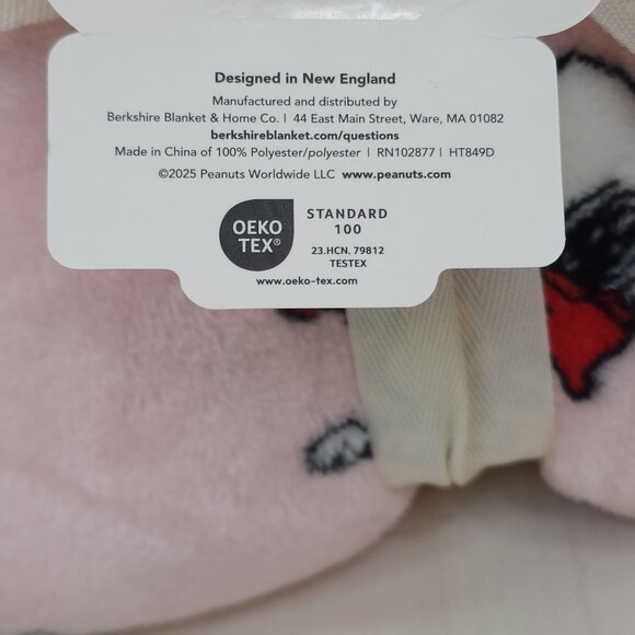 Peanuts Snoopy King Plush Blanket 108"x90" By Berkshire Pink Plush Polyester - Picture 6 of 8